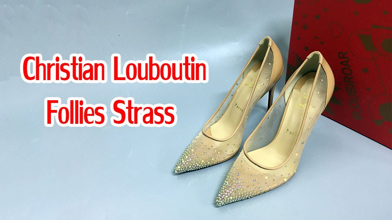 Christian Louboutin Women Shoes Follies Strass 100mm Heel-White