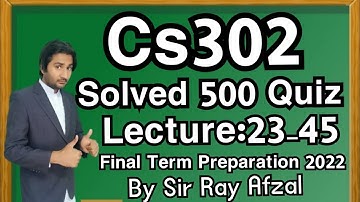 ||Cs302 final term preparation 2022||Cs302 final term preparation||Cs302 Final 500 Quiz 2022