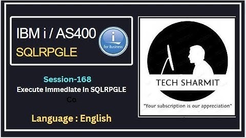 Dynamic Sql Query -  Execute Immediate in IBMi DB2 | SQLRPGLE IBM