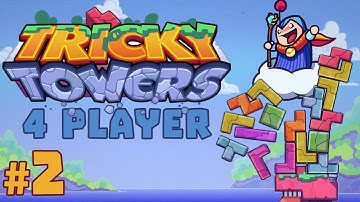 Tricky Towers - #2 - Puzzle Pains! (4 Player Gameplay)