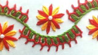 Hand embroidery flower design