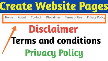 Create Privacy Policy , Terms and Conditions , Disclaimer , Contact us page for Wordpress/Blogger