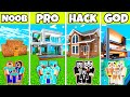 Minecraft Battle : Dream Family Mansion Build Challenge - Noob Vs Pro Vs Hacker Vs God