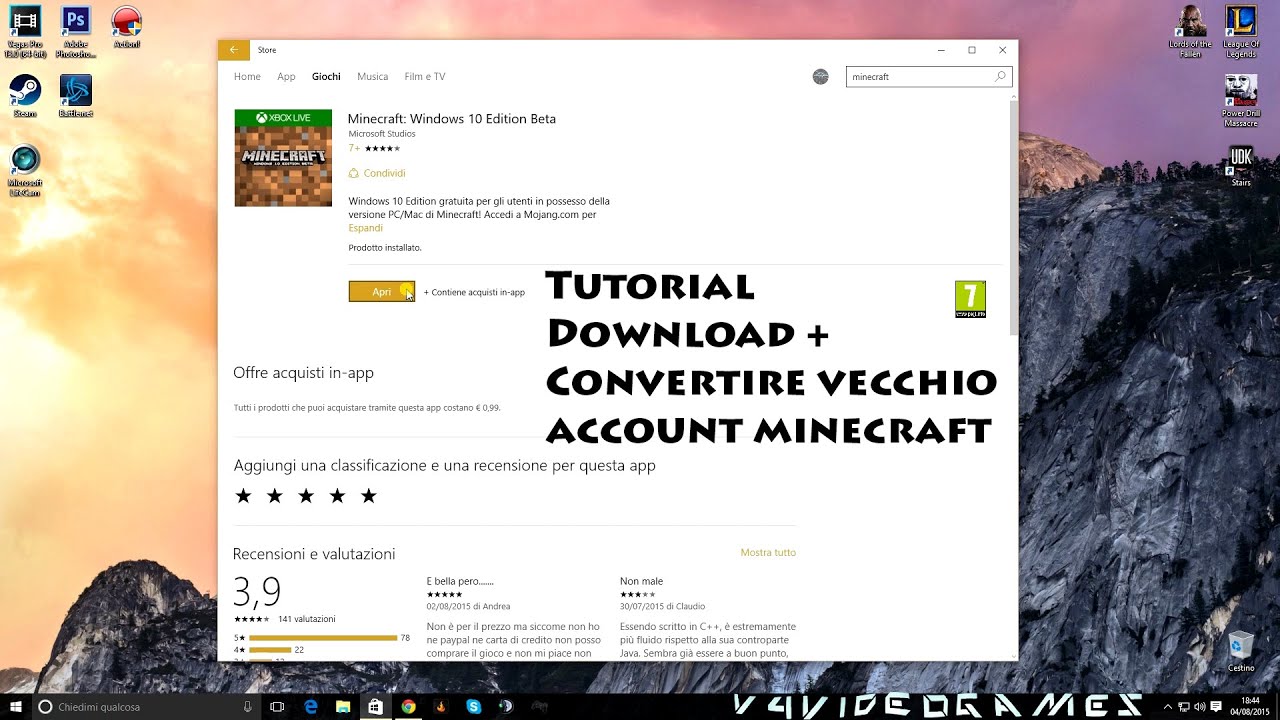 Scaricare gratis Minecraft: Windows 10 Edition con vecchio 