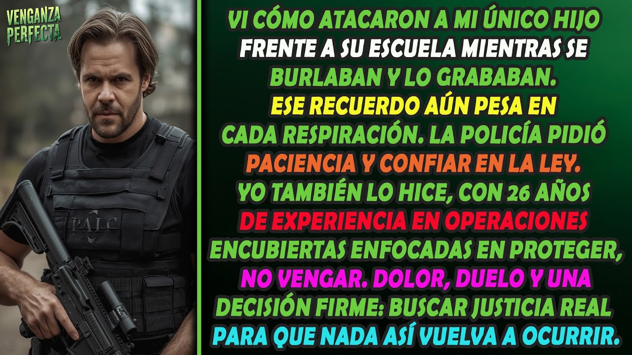 Atacaron a mi hijo frente a la escuela… olvidaron que su padre fue Black Ops 26 años