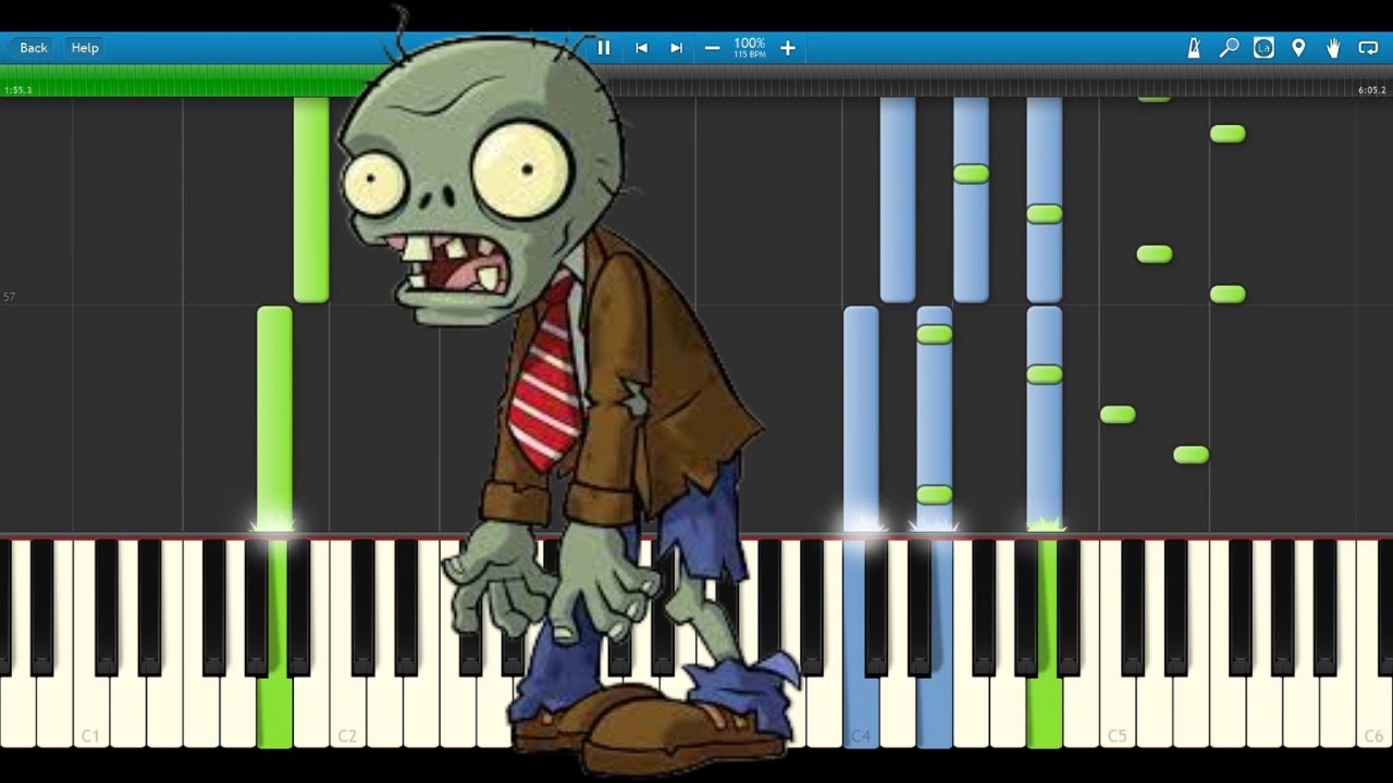 Grass Walk Piano [Plants vs. Zombies 2] (Synthesia)