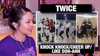RETIRED DANCER'S REACTION+REVIEW: TWICE "Knock Knock+Cheer Up+Like OOH-AHH" Dance Practices!