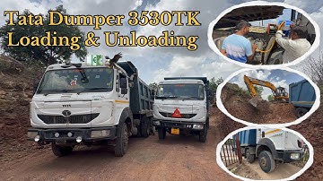 Tata Dumper (3530TK) Loading & Unloading Video |Tata truck Stuck | #dumper #jcb3dx #tatahyva #viral