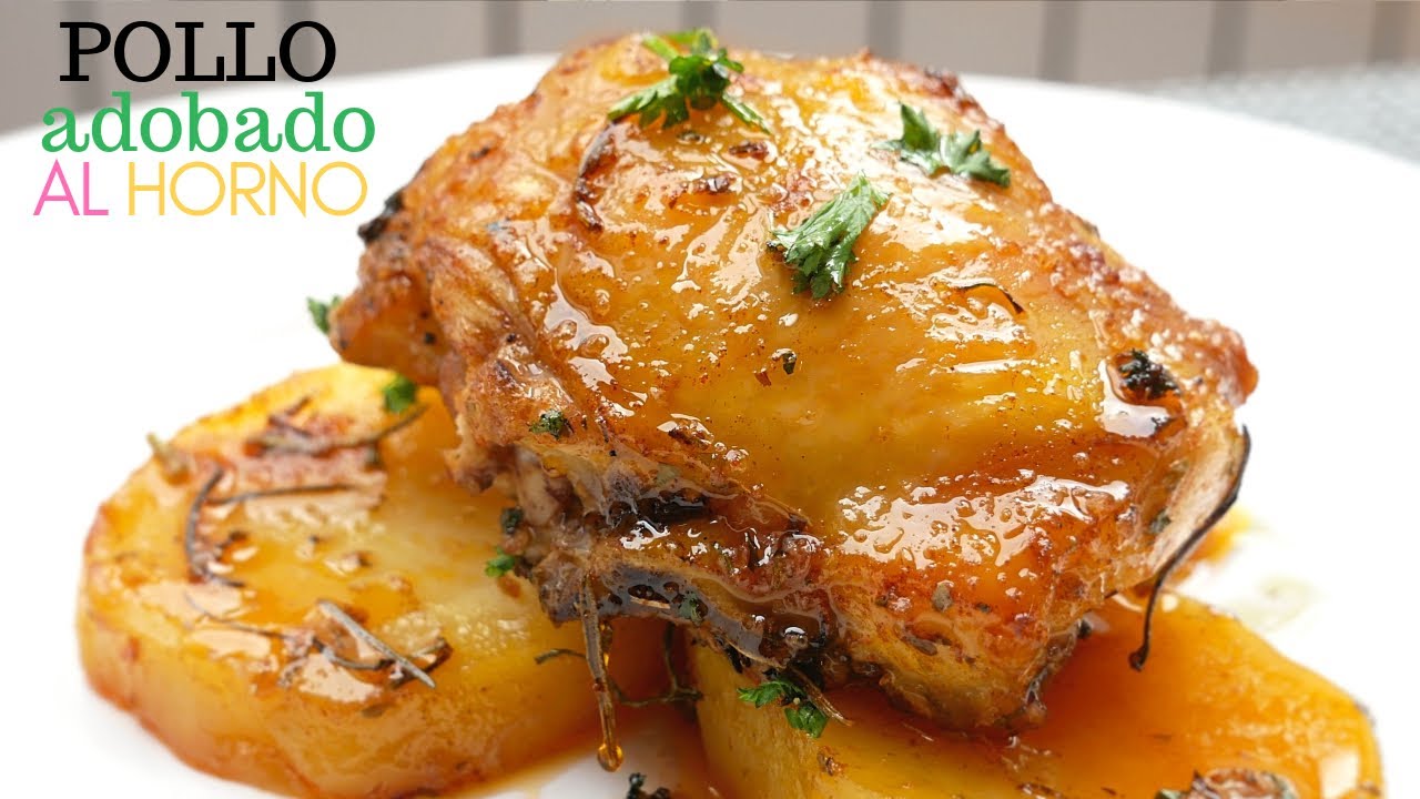 POLLO ADOBADO al HORNO 😋🍗(con patatas)🍗😋