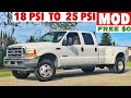 2001 F350 7.3 Powerstroke - 18 psi to 25 psi free mod - Let’s see if she’s faster ??