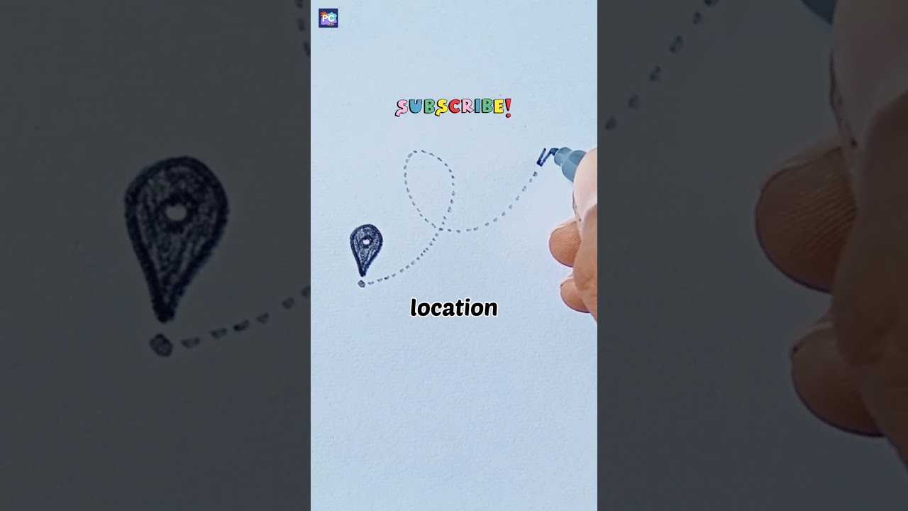 Location sign drawing | How to draw location image step by step | Easy way location sign 