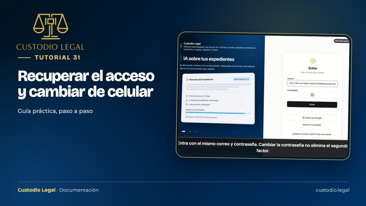 Miniatura do tutorial: Recuperar el acceso y cambiar de celular