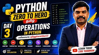 Python Zero to Hero தமிழ் – Day 3 Operations in Python | Python Operators for Beginners #PythonTamil