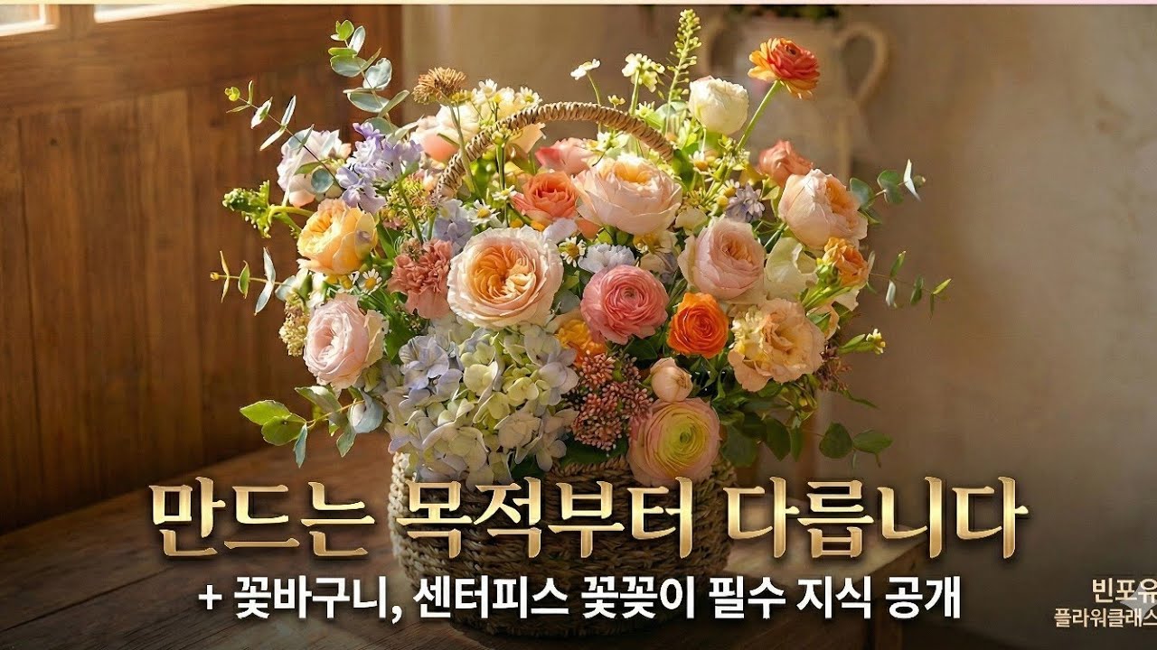 꽃바구니 vs 센터피스 핵심 제작기술! + 목적에 따라 달라지는 꽃 디자인의 모든 것 