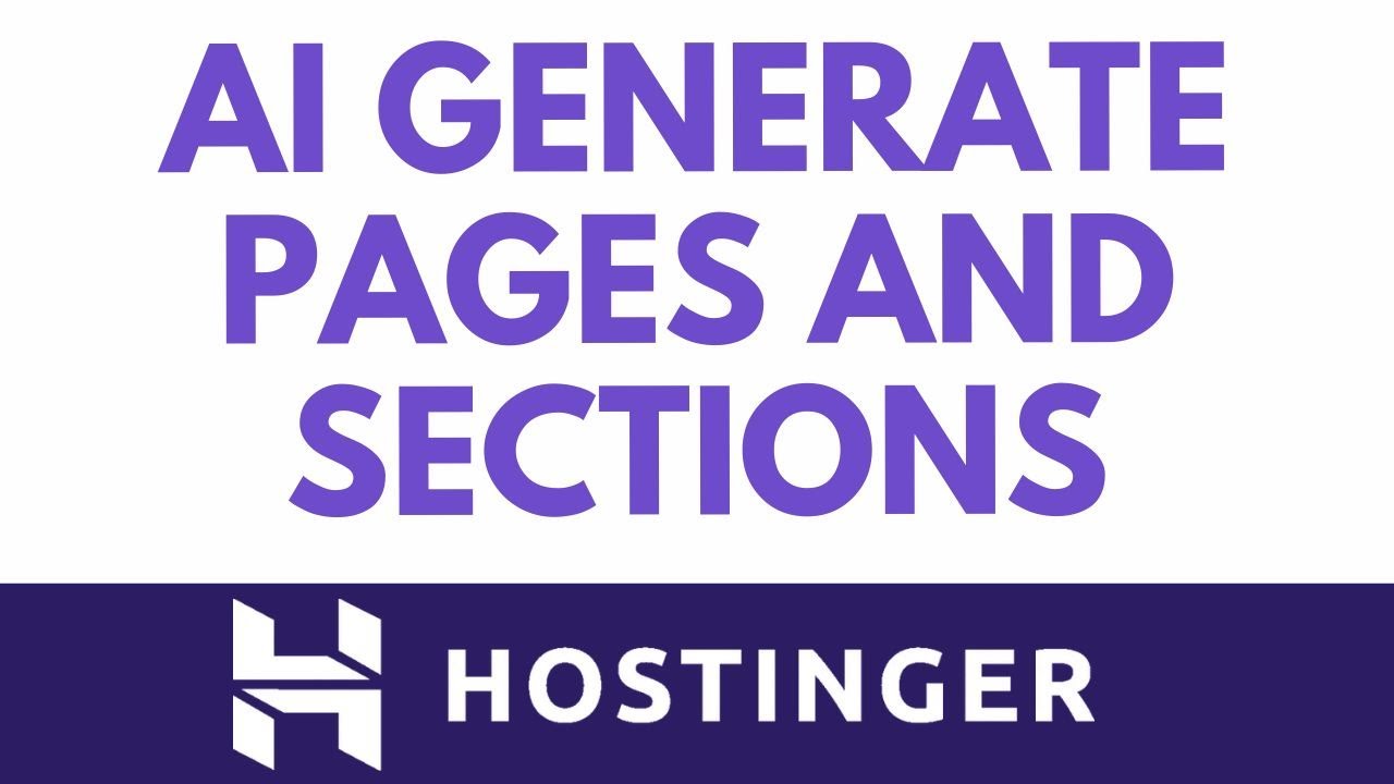 Create Pages And Sections With AI In Hostinger Website Builder - YouTube