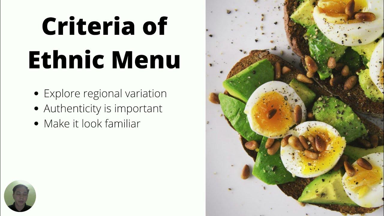 Ethnic Menu YouTube