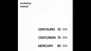 Same Centauro 70 - Centurion 75 - Mercury 85 Special Export  Workshop Manual