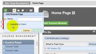 Blackboard - A Module Page: An Alternative to the Announcements Page