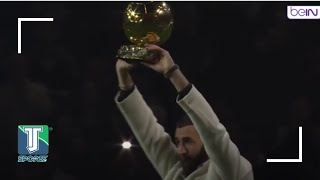 Karim Benzema exhibe son ballon d'or avec l'Olympique de Lyon