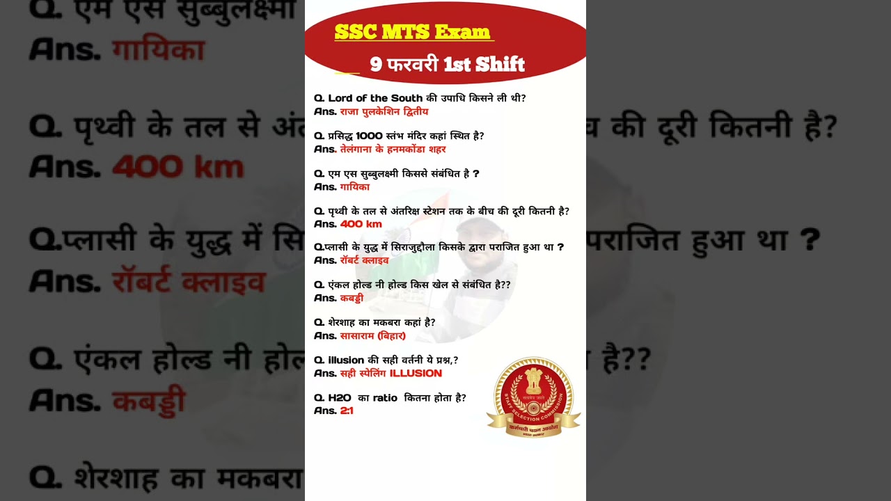 SSC MTS Exam Analysis 2026 | SSC MTS Question Paper 2026 | 9 Feb 1st Shift | SSC MTS Paper Solution