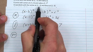 Problem k, l, & m - Algebra 2 Chapter 9 Practice Test