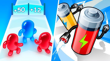 Join Blob Clash 3D | Battery Run - All Level Gameplay Android,iOS   NEW UPDATE Best Games