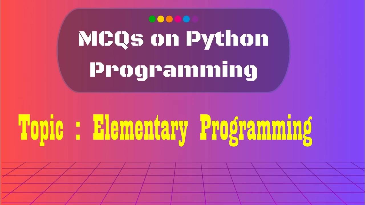 2 Python MCQs on Elementary Programming - YouTube