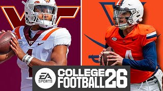 Virginia Tech (9-2) at Virginia (4-7) - Week 14 Simulation (EA College Football 26)