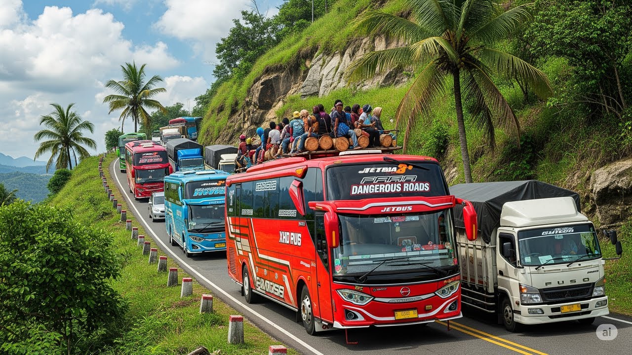 Ultimate Cliff Road Challenge – Extreme Bus Driving in Narrow Pass