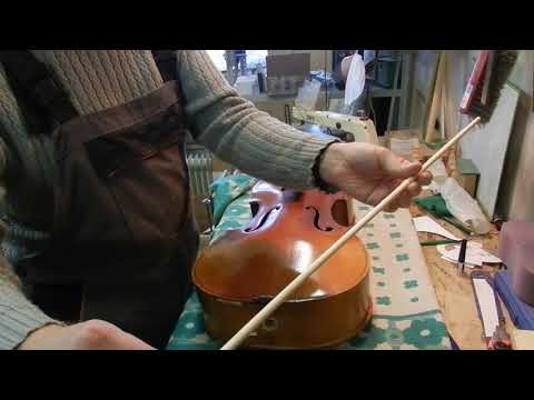 Видео: Установка душки в скрипку, виолончель, констрабас.