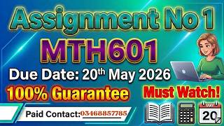 MTH601 assignment No.1 Solution 2026_ mth601 assignment no.1 solution_ %100 Correct Guarante#mth601