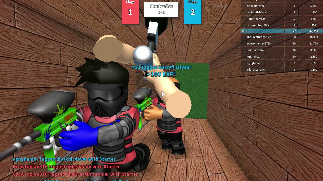 creaming people in Roblox paintball - YouTube