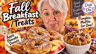 Easy Fall Breakfast Recipes 🍎 Apple Pancake Donuts + Pumpkin Muffin for One