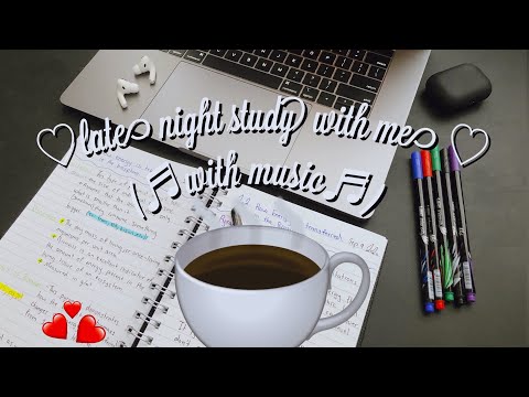 late night study with me (with music)