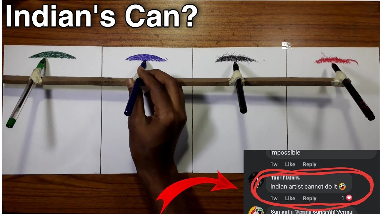 Four Different Drawing at a same time with Single Hand