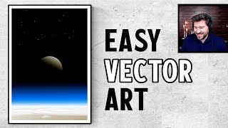 Inkscape Tutorial: How to Use Gradient Tool and Dip Pen To Make Earth Horizon Vector Art