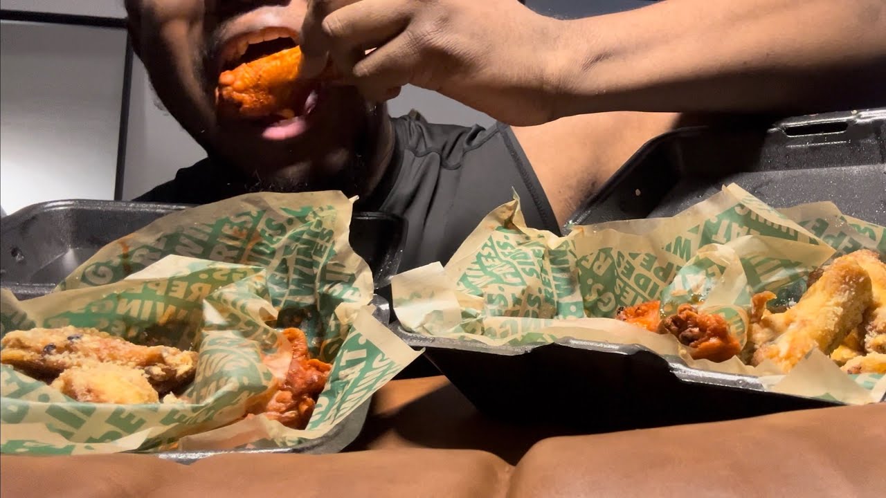WingStop ASMR | Feat a Crunchy Salad | MUKBANG‼️‼️‼️