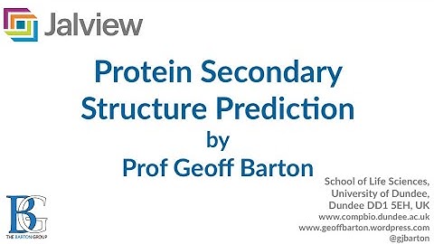 Lecture 3 by Prof Geoff Barton on "JPred, Jnet  and protein secondary structure prediction"