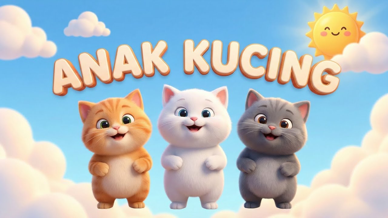 Anak Kucing Meong Meong 🐱 Lagu Anak Indonesia Populer & Lucu  | Animasi 3D Ceria