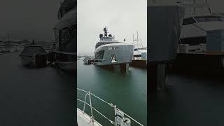 mega yacht with huge dingy