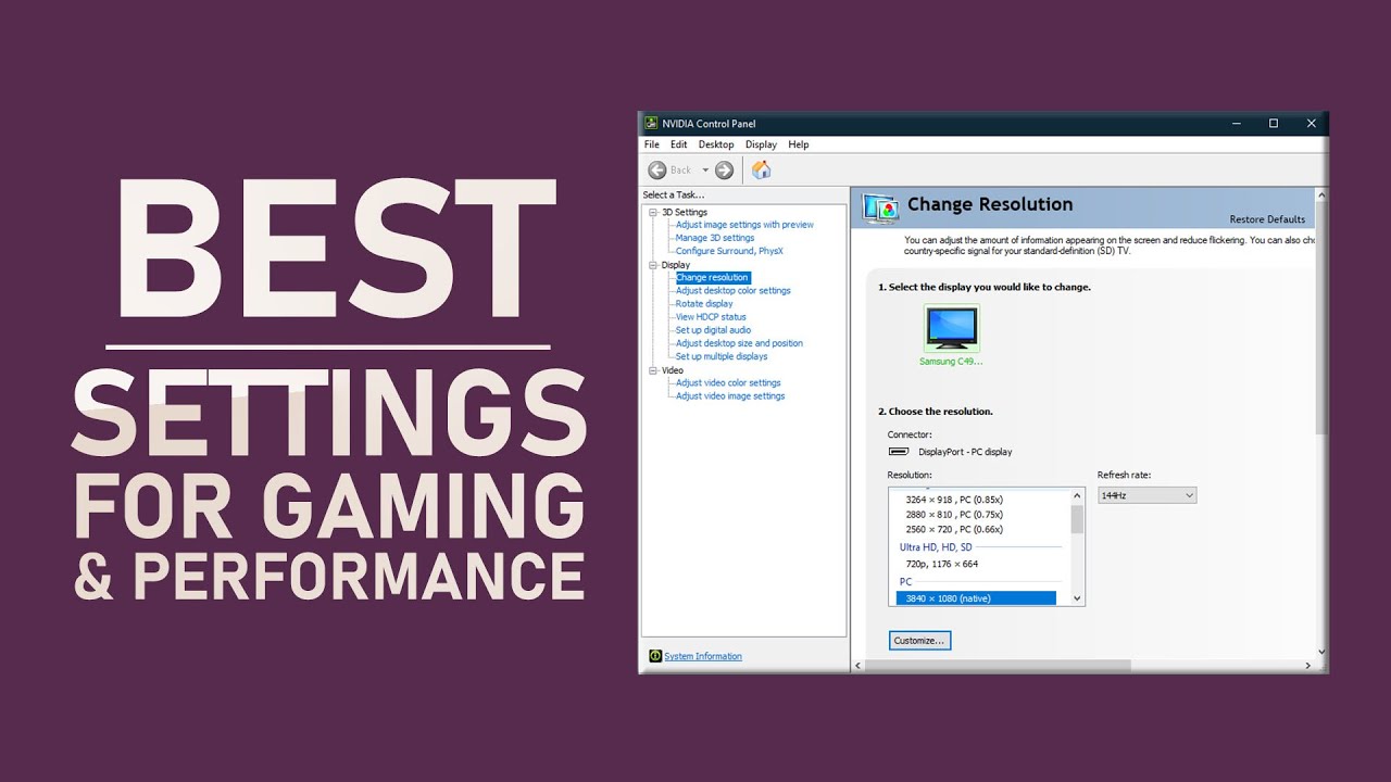 How To Optimize NVIDIA Control Panel For Gaming & Performance YouTube