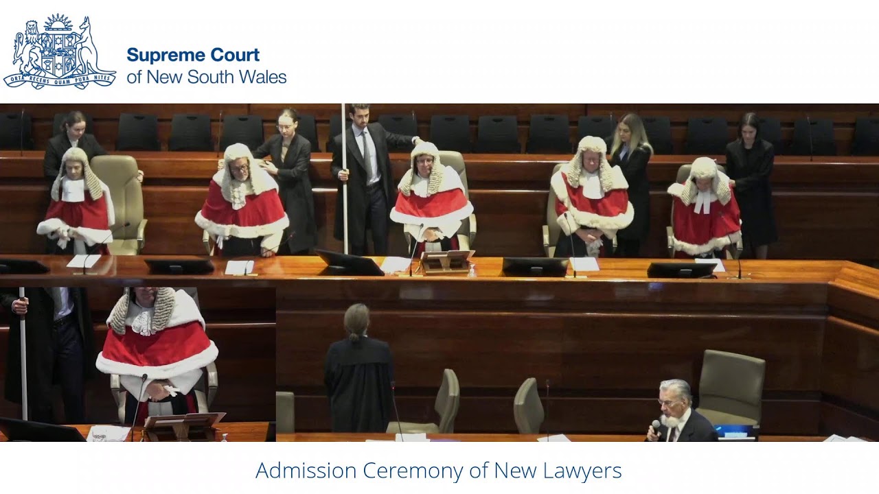 Admission Ceremony for New Lawyers - Friday 3 February - 9:00am