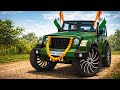 Modified Green Mahindra Thar Gameplay 🚙 | Indian Cars Simulator 3D | Android Car Game