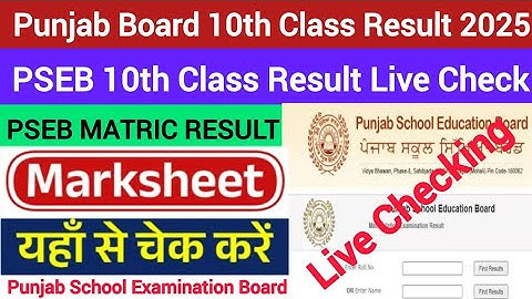 Punjab Board 10th class result 2025 live checking|PSEB Matric Result 2025 Link Out Now|PSEB 2025 out