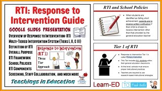 Response to Intervention RTI : Education Conference & Live Chat