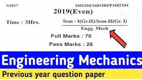 Engineering Mechanics Previous Year Question Paper || sbte previous year question paper || mechanics
