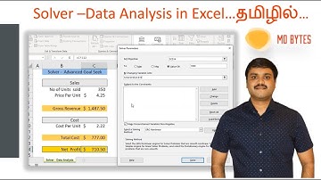 Using Solver in Excel -MS Excel தமிழ்(Tamil) Learning Tutorial