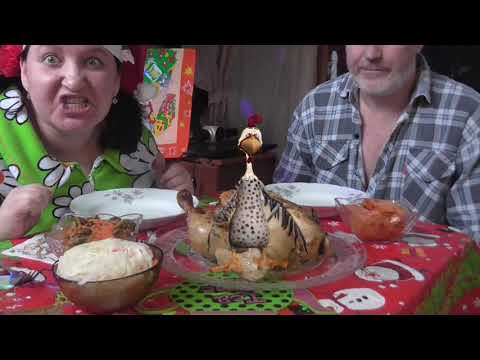 MUKBANG RUSSIA and Recipe.Chicken with oranges.Цыпа сочнопраздничная с кумкватами+аппетитный вокал.