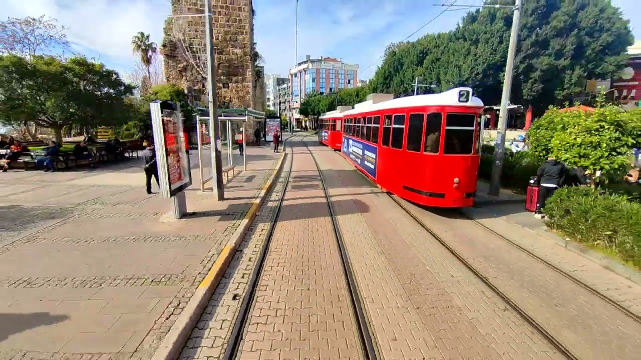 Trams buses and cable car in Antalya