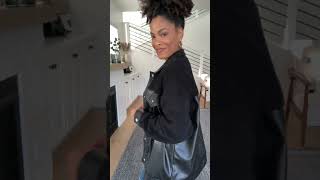 Adrianna Faux Leather Double Breasted Pocket Shacket